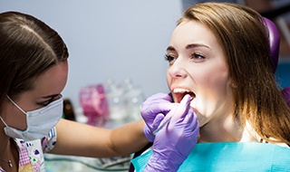 Patient at South Jersey Center for Dental Medicine getting a dental cleaning