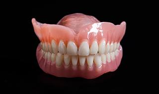 Full dentures on a table