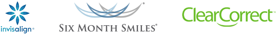 Logos for Invisalign Six Month Smiles and Clear Correct
